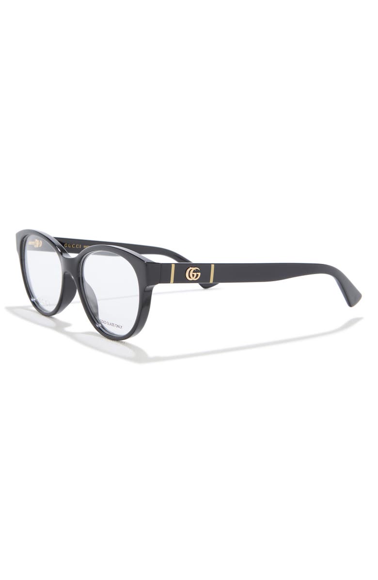 Gucci 54mm Cat Eye Optical Glasses, Alternate, color, Black Black Transparent