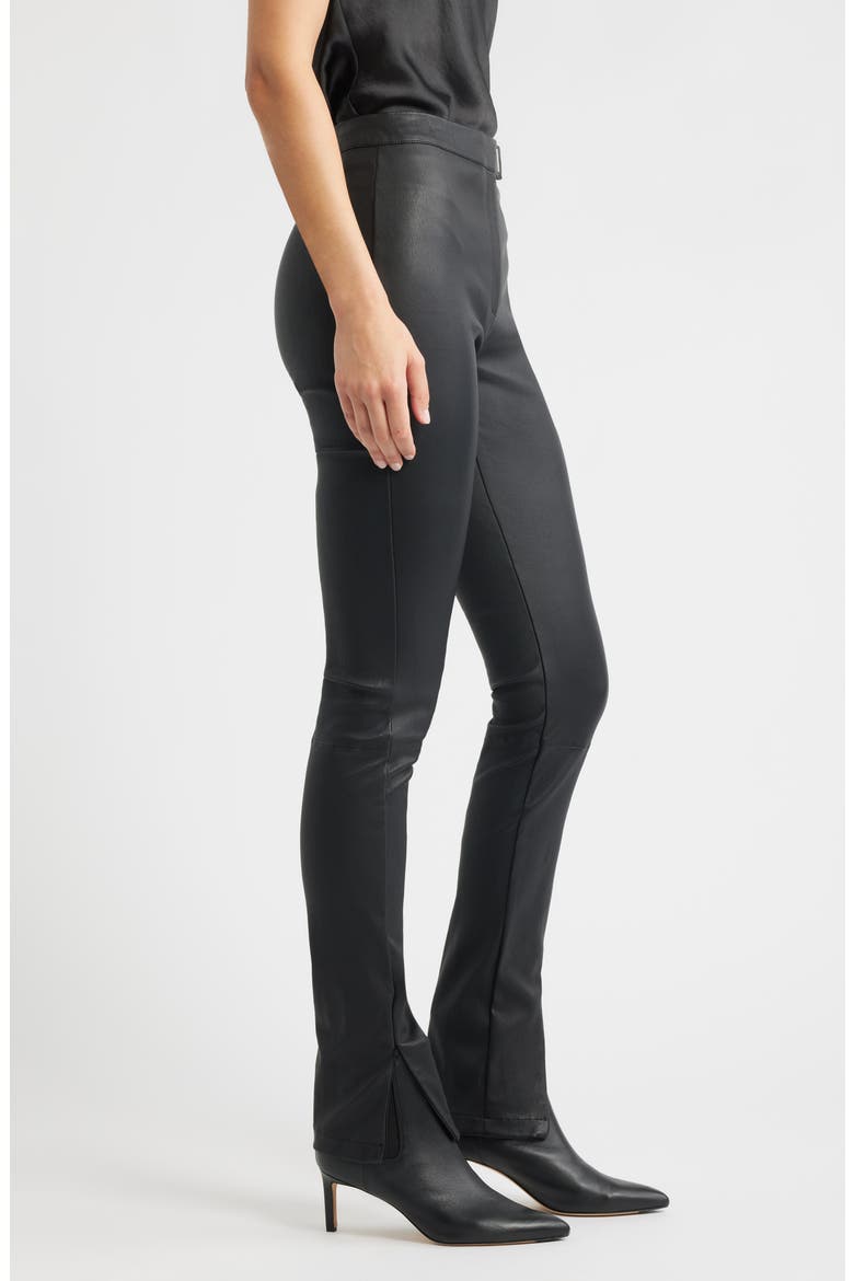 Simax Slim Fit Leather Pants, Alternate, color, BLACK
