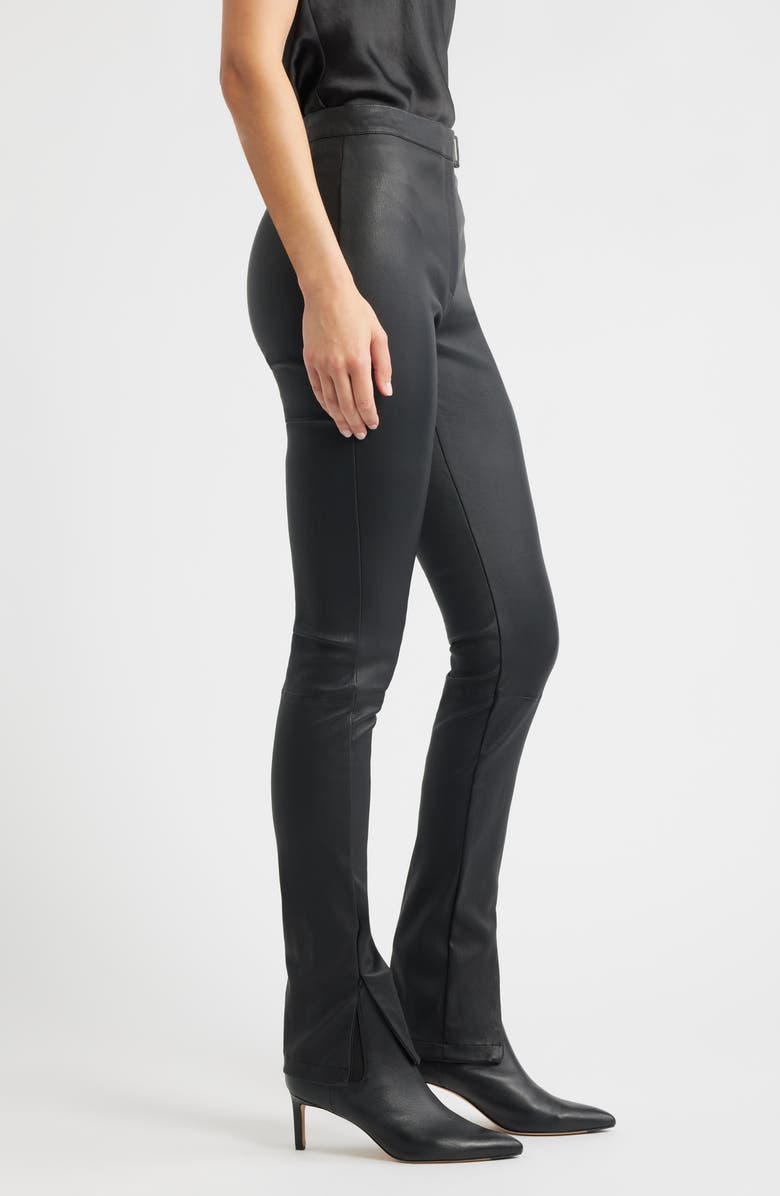 BOSS Simax Slim Fit Leather Pants, Alternate, color, Black