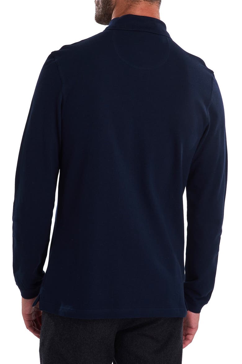 Solid Long Sleeve Sports Polo, Alternate, color, NAVY