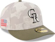 New Era Men's New Era Light Beige/Olive Colorado Rockies 2025 Armed Forces Day 59FIFTY Fitted Hat