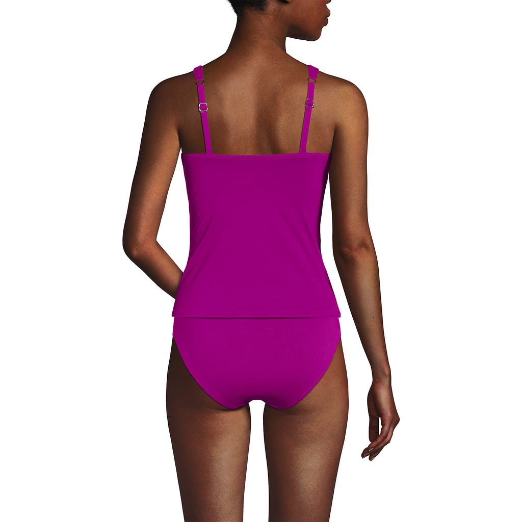 Lands' End Macrame Tankini Top In Crimson Rose