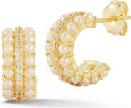 GLAZE JEWELRY Cultured Pearl Huggie Hoop Earrings