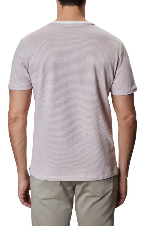 Robert Barakett Fitch Feeder Stripe Rib Trim T-shirt In Coral
