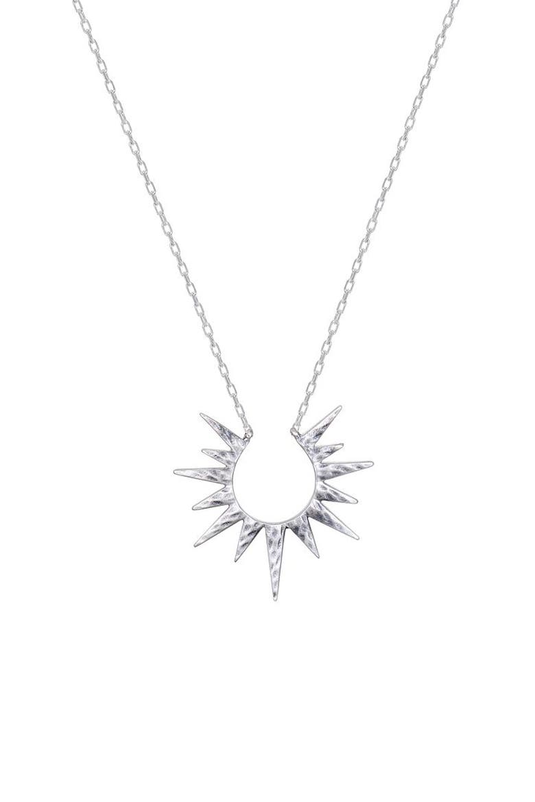 Incandescent Glow Silver Starburst Necklace, Main, color, Silver