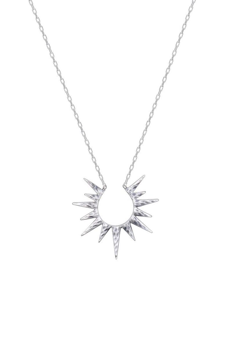 Satya Jewelry Incandescent Glow Silver Starburst Necklace, Main, color, Silver