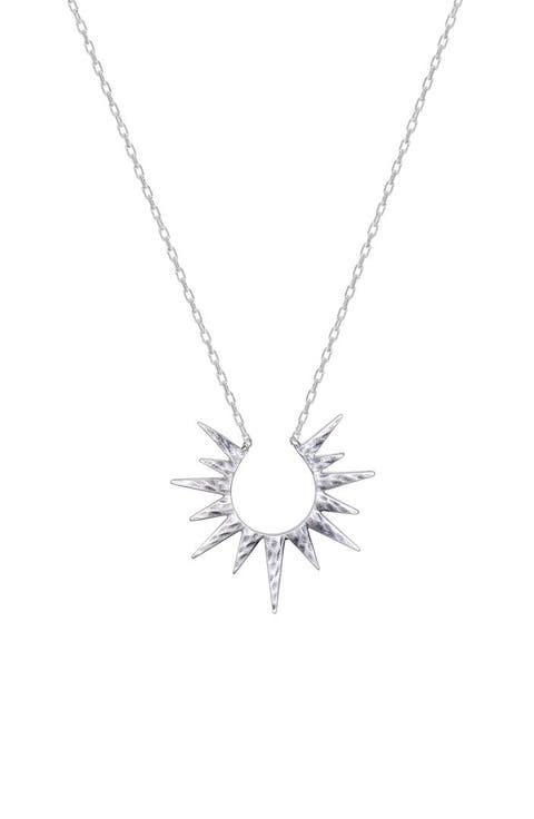 Incandescent Glow Silver Starburst Necklace