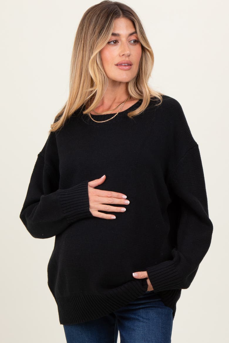 Soft Knit Basic Sweater, Alternate, color, Black