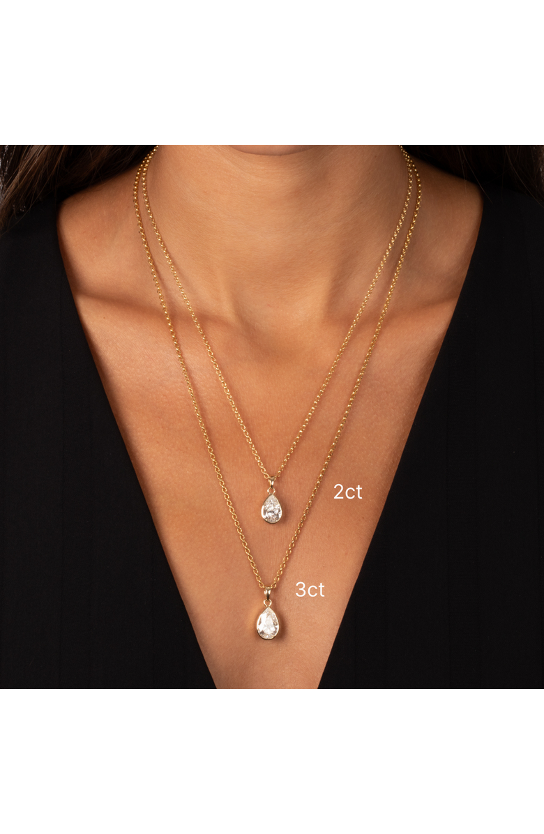 BY ADINA EDEN Lab Grown Diamond Pear Bezel Pendant 14K, Alternate, color, 14K Gold - 3 Carat