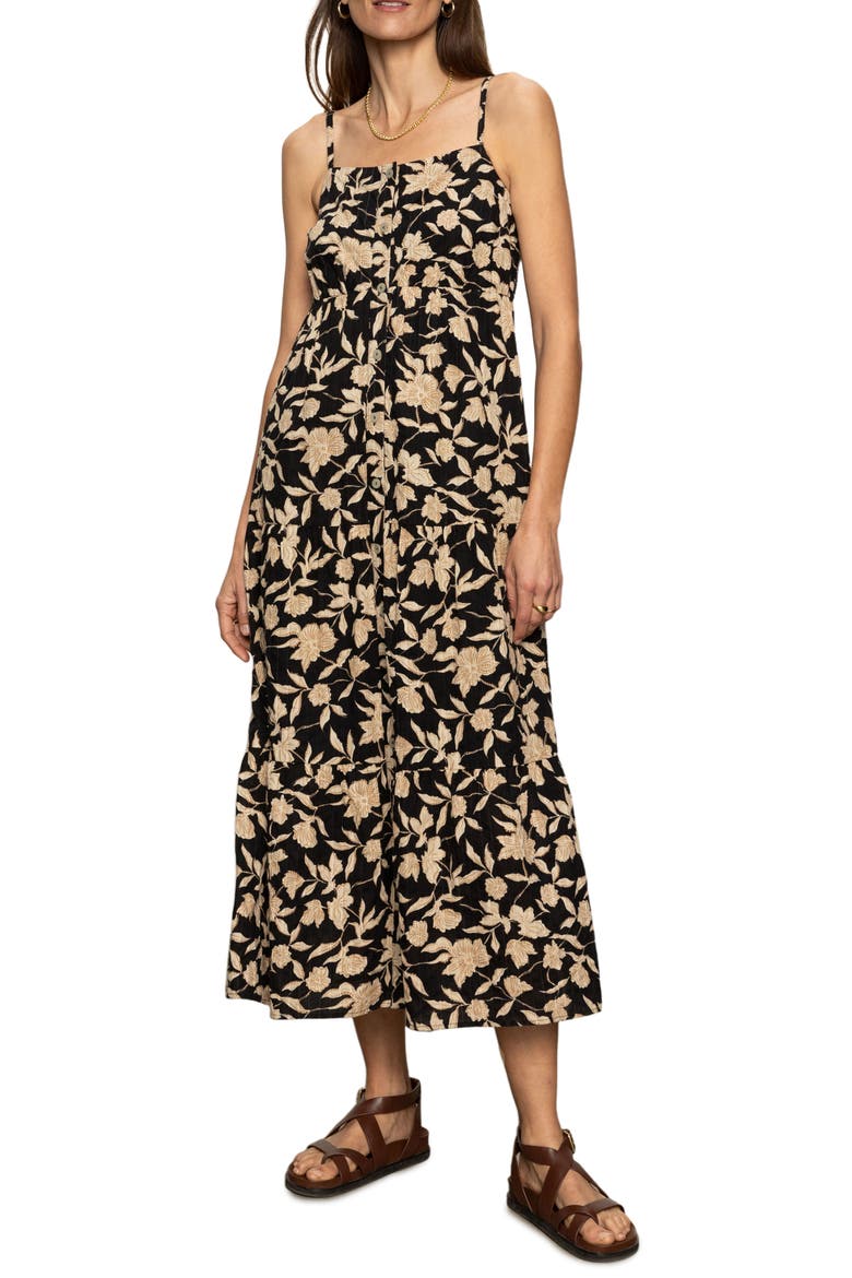 Tiered Picot Maxi Dress, Main, color, BANDANA PRINT