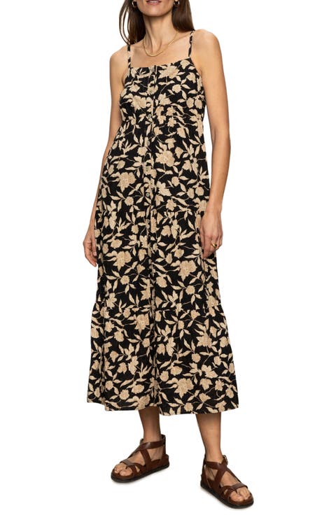 Tiered Picot Maxi Dress