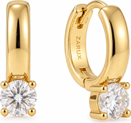 ZARUX Lumiere Moissanite Huggie Earrings