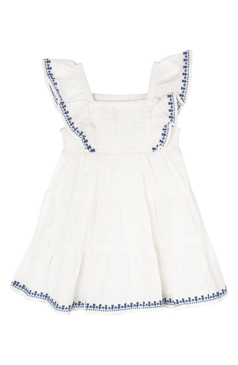 Rare Editions Embroidered Ruffle Sleeve Dress & Bloomers Set, Alternate, color,