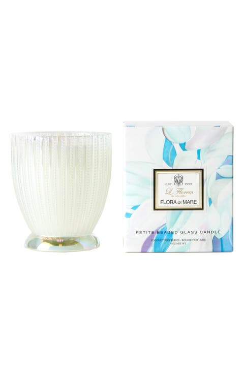 'L. Florem - Flora di Mare' Petite Beaded Glass Candle