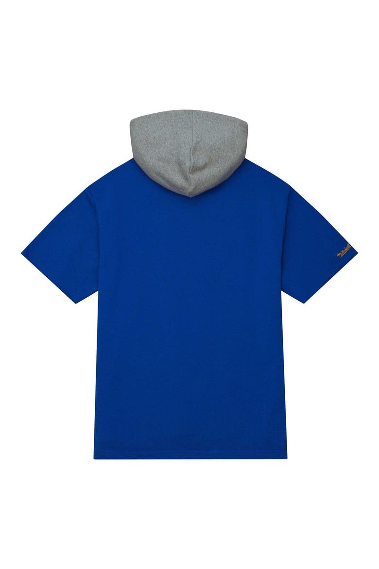 Men's Mitchell & Ness Royal Los Angeles Rams Postgame Short Sleeve Hoodie, Alternate, color, Royal