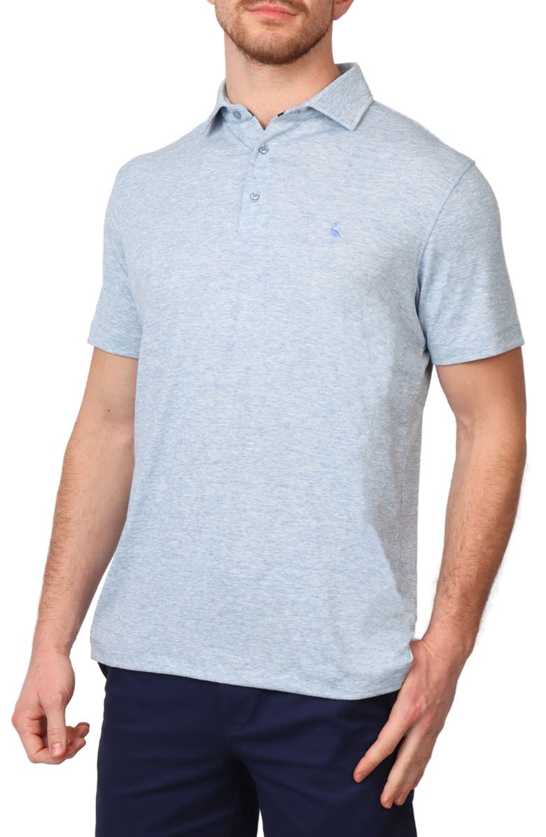 TailorByrd Featherweight Supersoft Mélange Polo, Main, color, Peri Blue