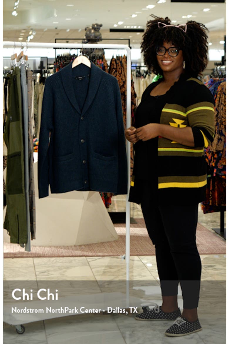 Marled Rib Shawl Collar Cardigan video
