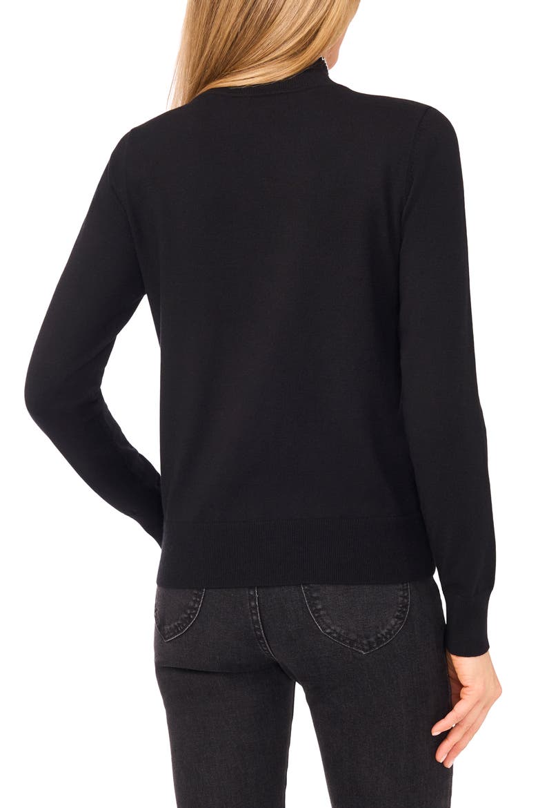 Scarf Tie Neck Sweater, Alternate, color, RICH BLACK