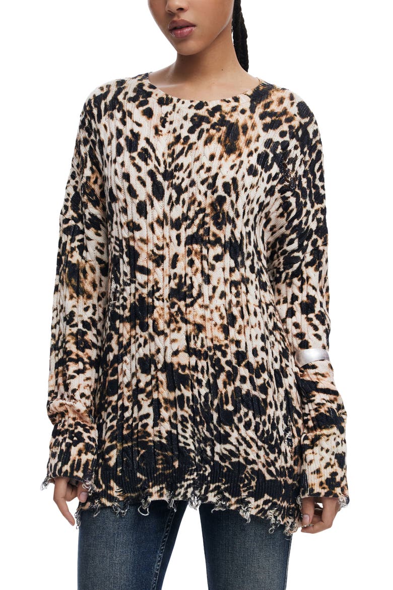 Cable Stitch Sweater, Main, color, LIGHT BEIGE