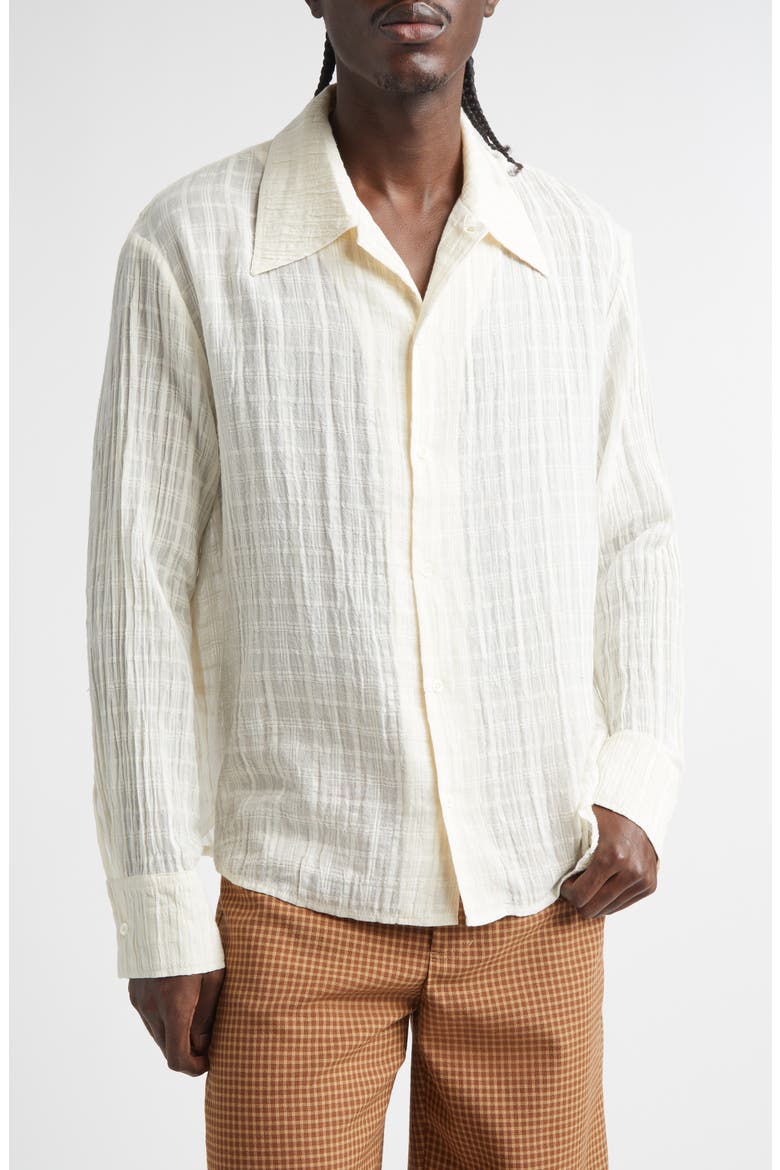 Ignacio Check Cotton Button-Up Shirt, Main, color, CLOUD WHITE CHECK