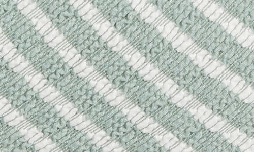 Loveappella Puckered Stripe Wrap Front Top In Sage