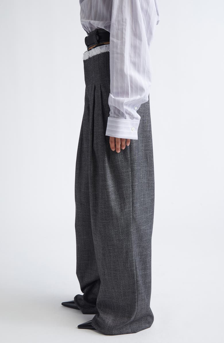 JULIE KEGELS Patsy Pleated Wide Leg Wool Pants, Alternate, color, Grey
