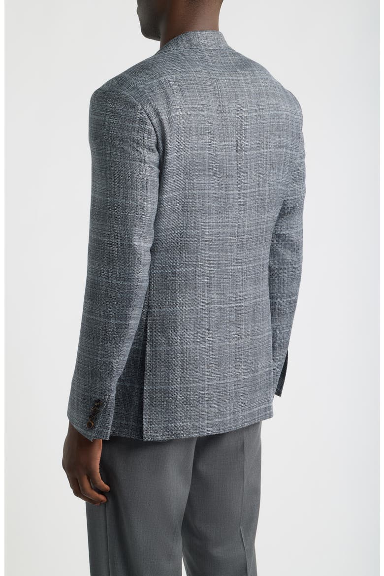 Kei Trim Fit Plaid Sport Coat, Alternate, color, GREY