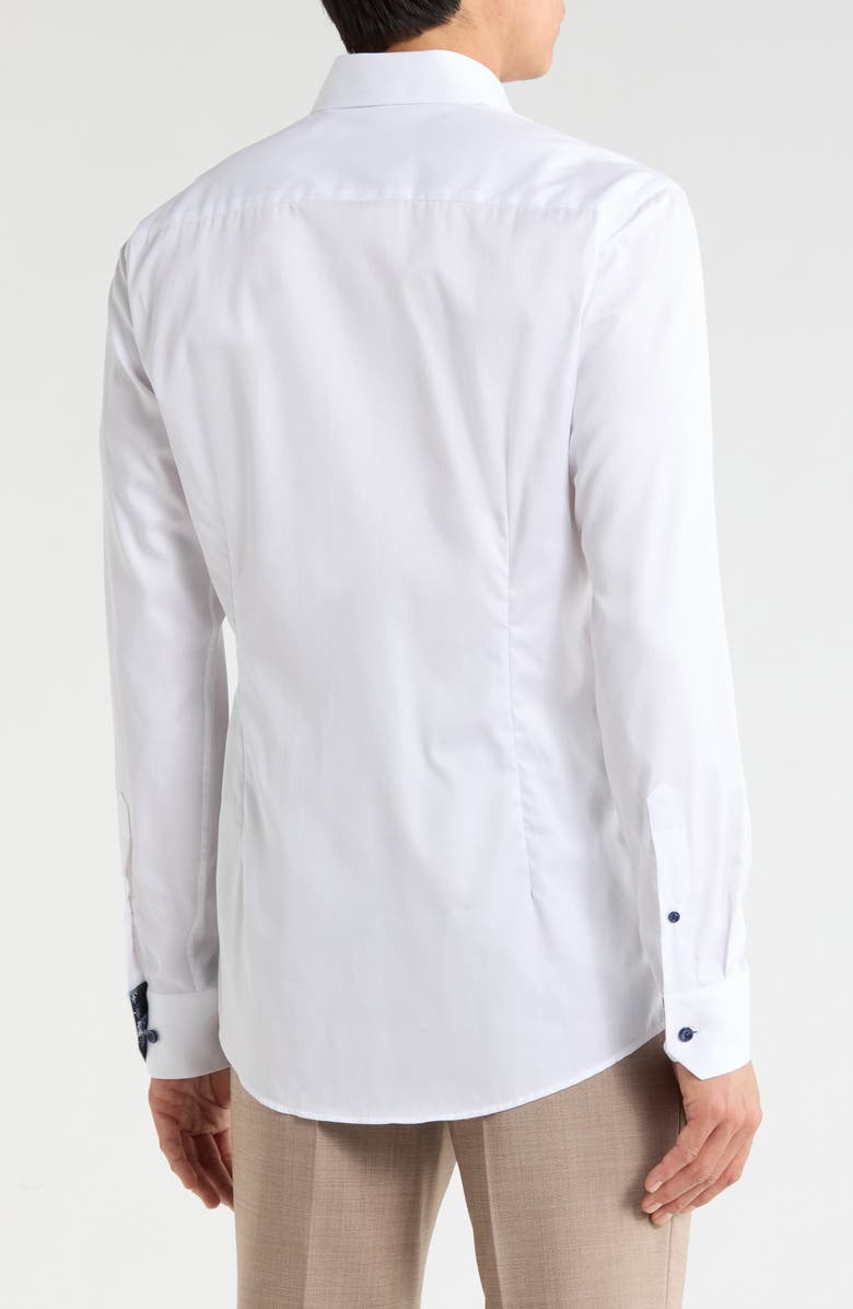Eton Floral Effect Slim Fit Signature Twill Dress Shirt, Alternate, color, White