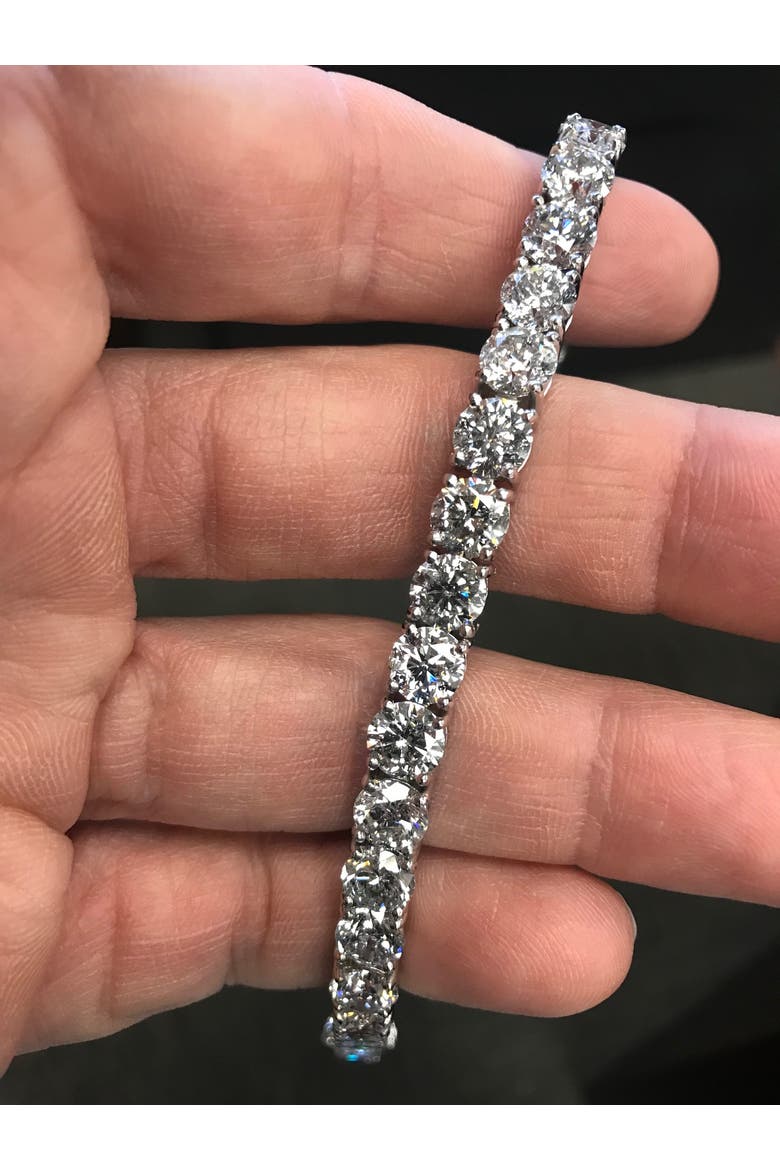 26.94Ct TW Round Diamond 7" Tennis Bracelet 14k Gold Lab Grown, Alternate, color, 14k White Gold
