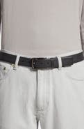 ZEGNA Triple Stitch Leather Belt