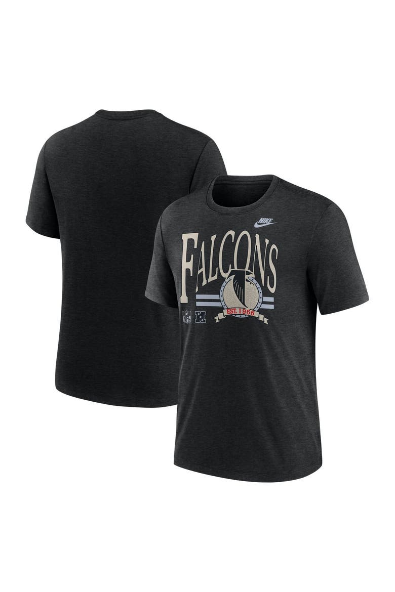 Men's Nike Heather Black Atlanta Falcons Rewind Tri-Blend T-Shirt, Main, color, Heather Black