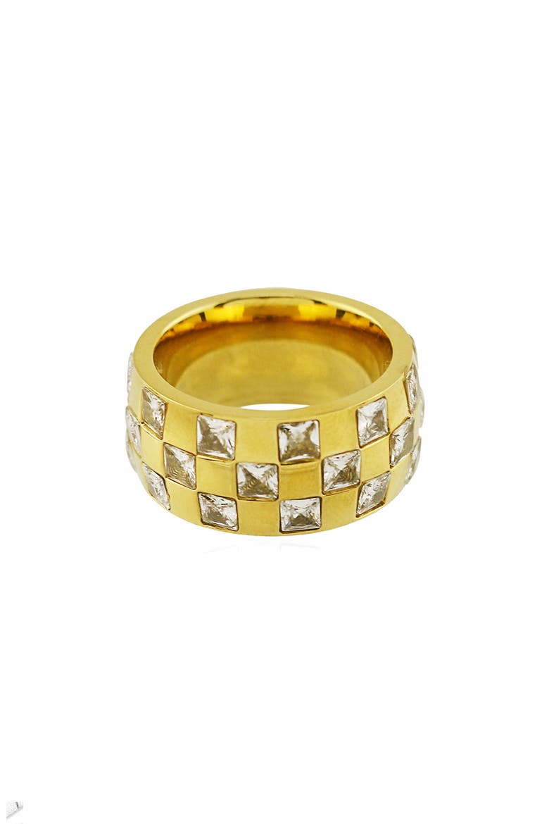 Gender Inclusive Crystal Band Ring, Alternate, color, GOLD