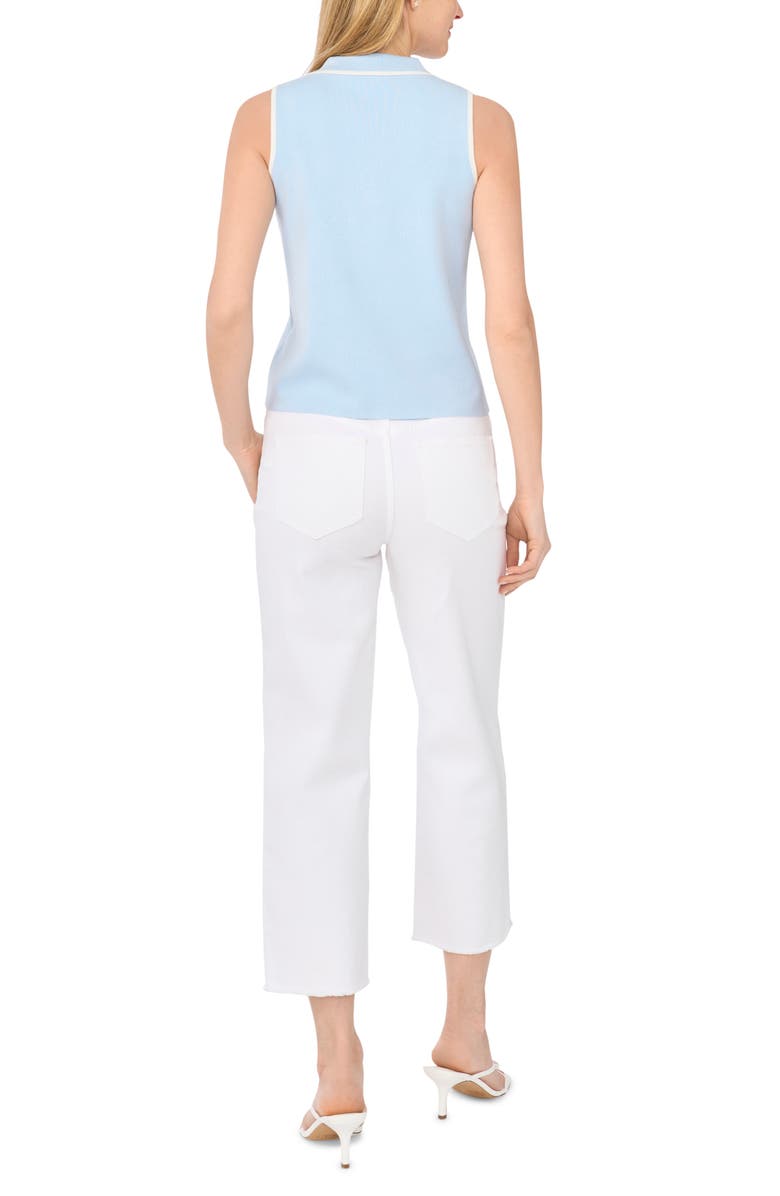 Ted Baker Piped Sleeveless Polo, Alternate, color, Dusty Sky Blue