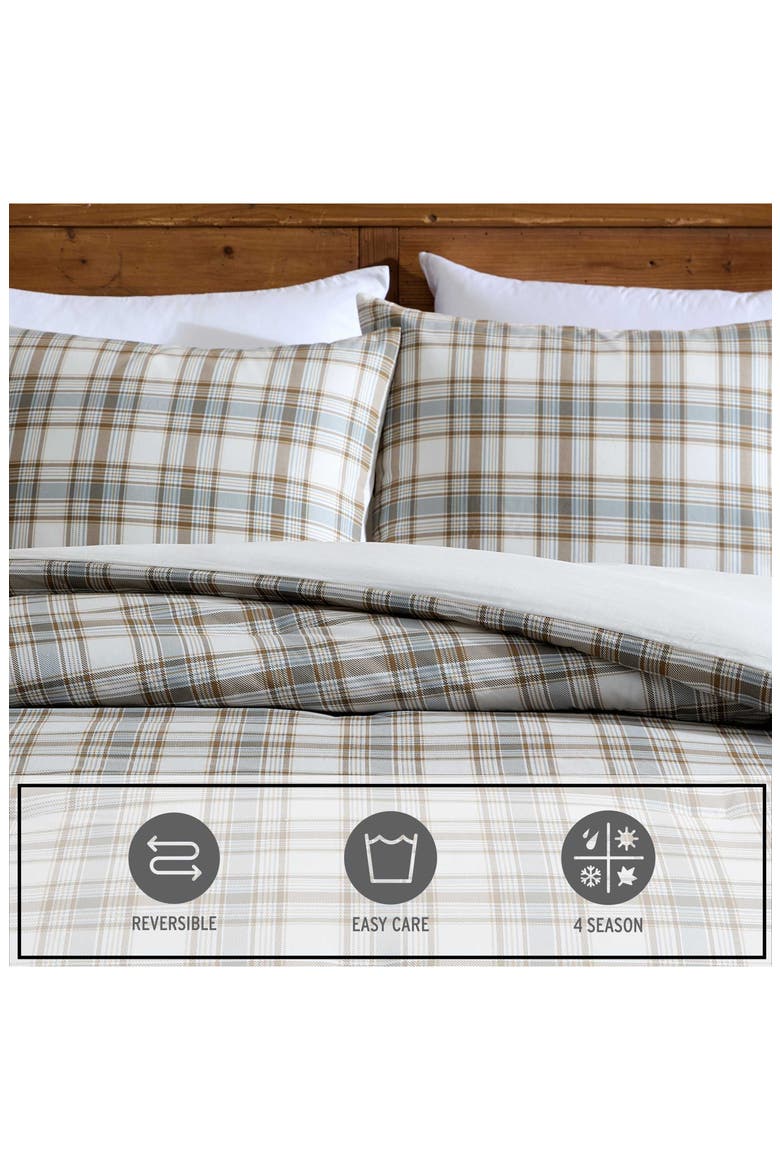 Ashland Plaid Cotton Comforter & Sham Set, Alternate, color, LIGHT / MEDIUM BROWN