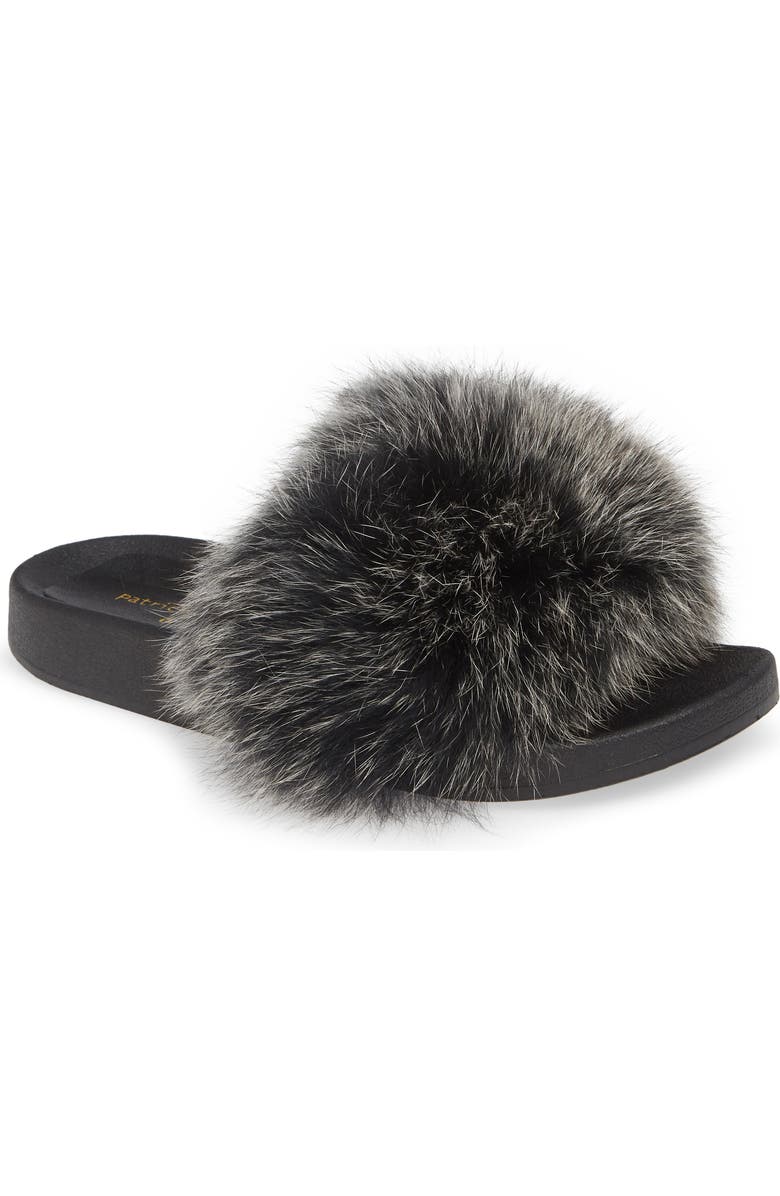 patricia green Foxy Genuine Fox Fur Slipper, Main, color,
