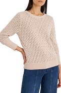 NIC+ZOE Sterling Shimmer Pointelle Stitch Sweater