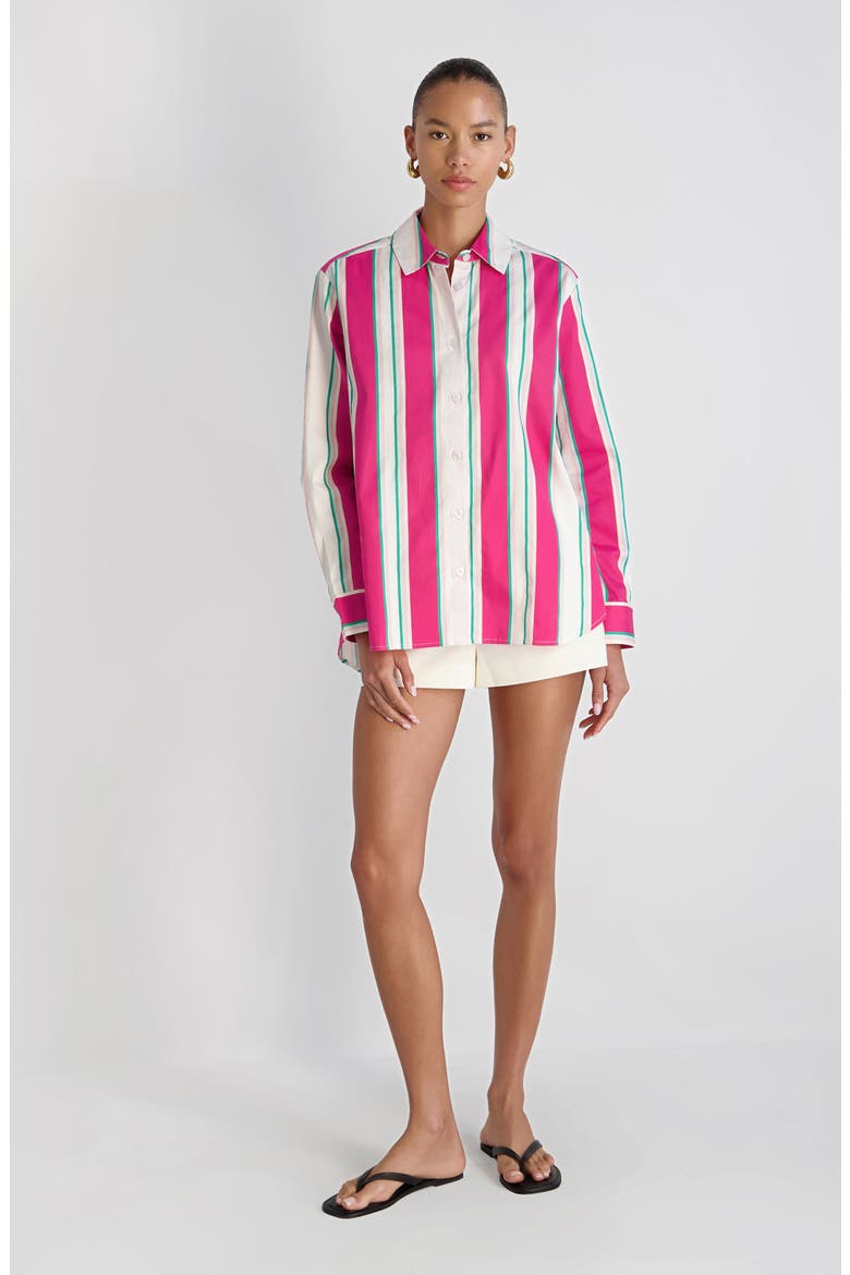 Havana Stripe Button-Up Shirt, Alternate, color, HAVANA STRIPE