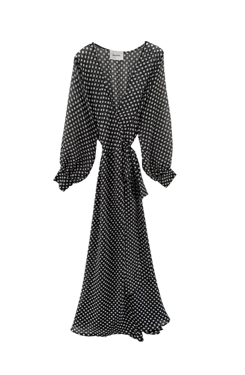 BAACAL Maxi Wrap Dress, Main, color, Black White