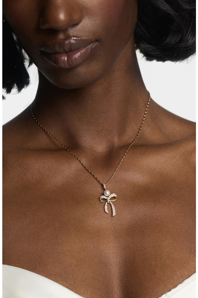 Eros Bow Choker Necklace, Alternate, color, GOLD