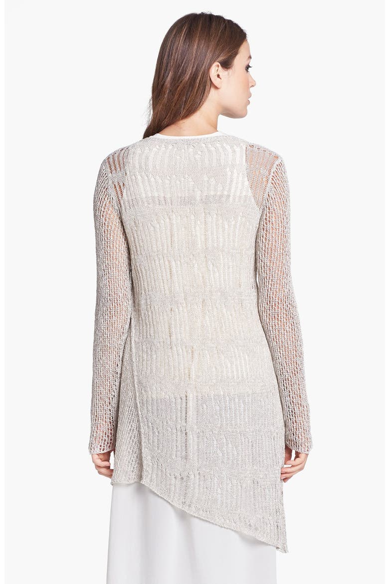 Silk Crepe V-Neck Tunic Dress, Alternate, color, BONE