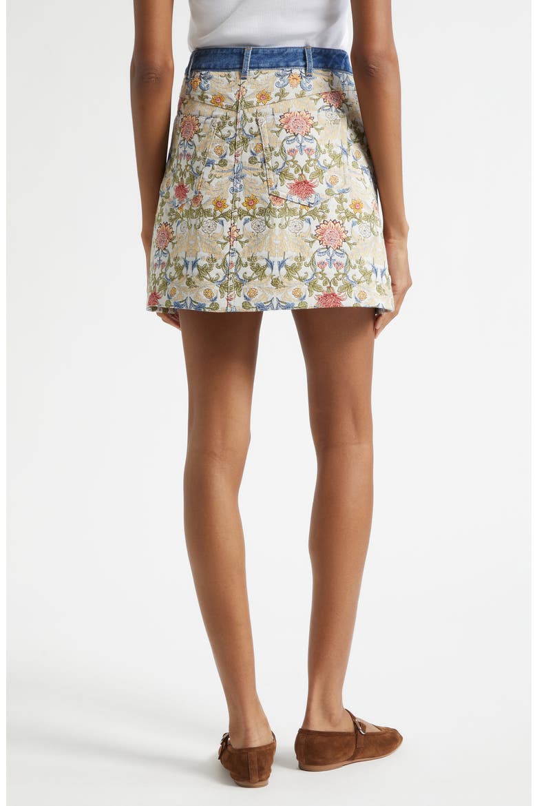 Kaiya Floral Tapestry Miniskirt, Alternate, color, CREAM MULTI