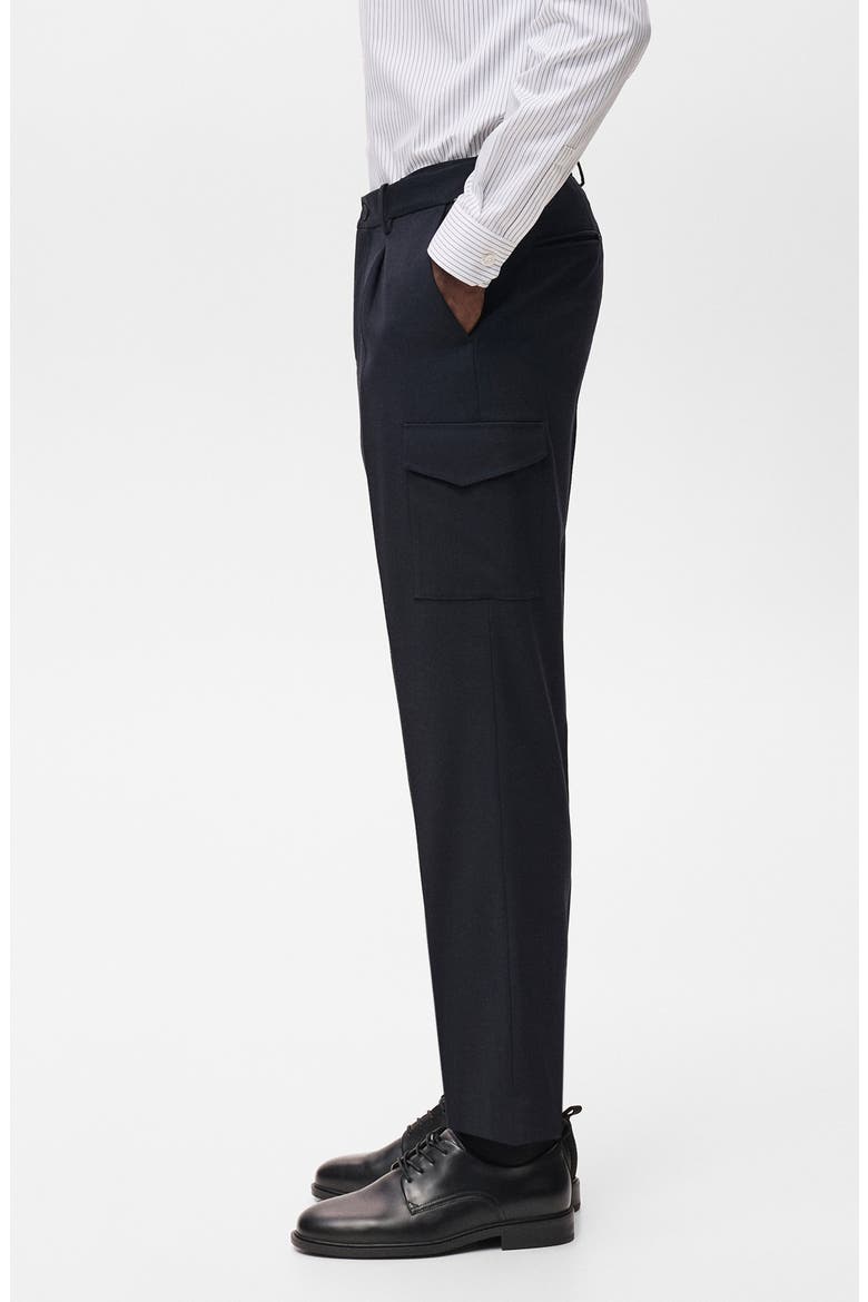 Slim Fit Thermolite® Pleated Cargo Pants, Alternate, color, NAVY