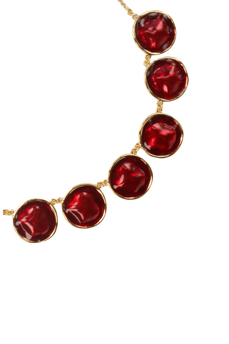 Enamel Ripple Necklace, Alternate, color, Red & Gold