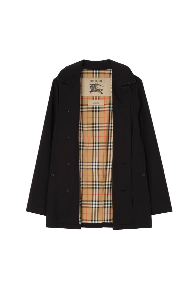 Extra-short Gabardine Camden Car Coat, Alternate, color, Black