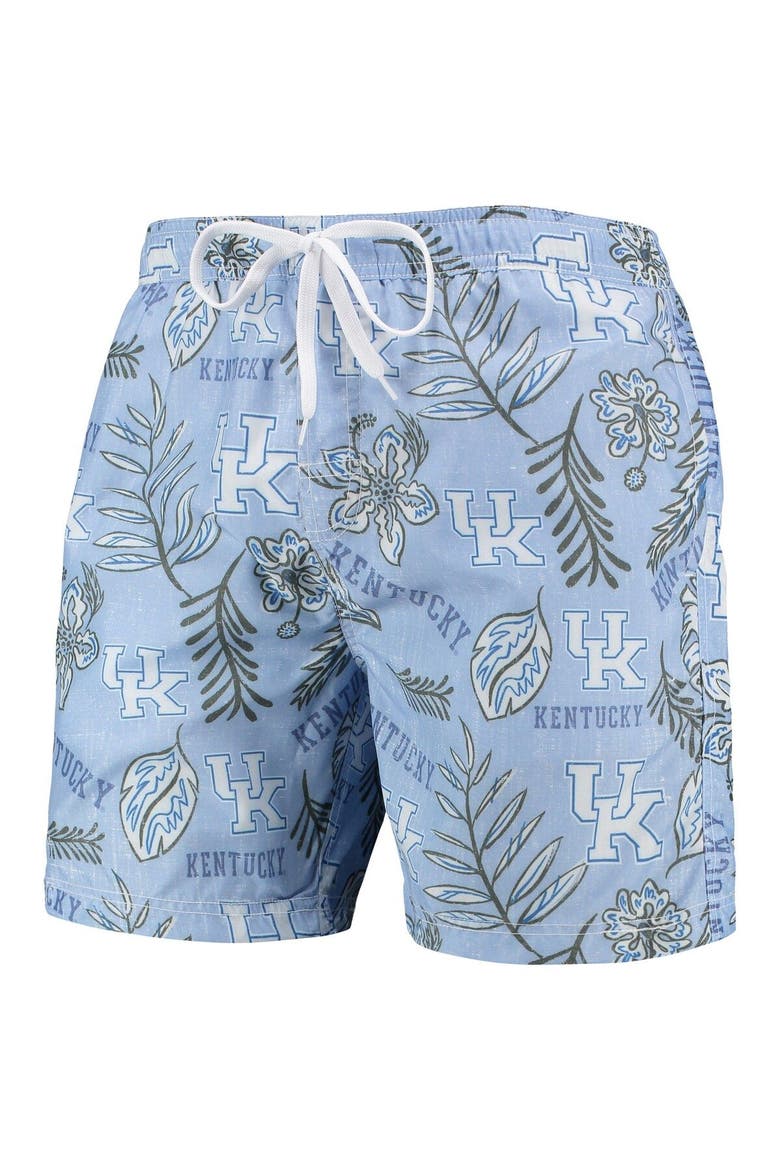 Men's Wes & Willy Light Blue Kentucky Wildcats Vintage Floral Swim Trunks, Alternate, color, Light Blue