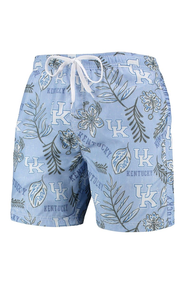 Wes & Willy Men's Wes & Willy Light Blue Kentucky Wildcats Vintage Floral Swim Trunks, Alternate, color,