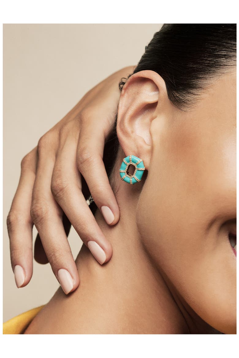 Grab 'n' Go Diamond Enamel Drop Earrings, Alternate, color, BLUE
