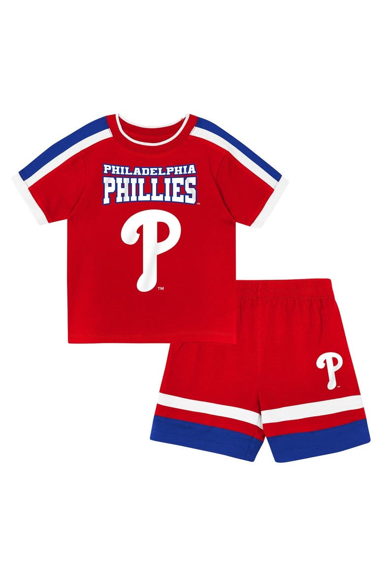 Preschool Outerstuff Red Philadelphia Phillies Ground Ball T-Shirt & Shorts Set, Main, color, Red