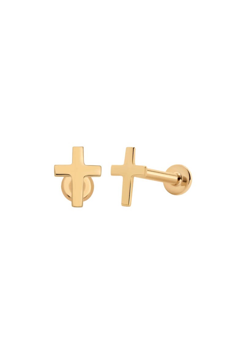 14k Cross Stud Earring, Main, color, 14k Solid Gold - Pair