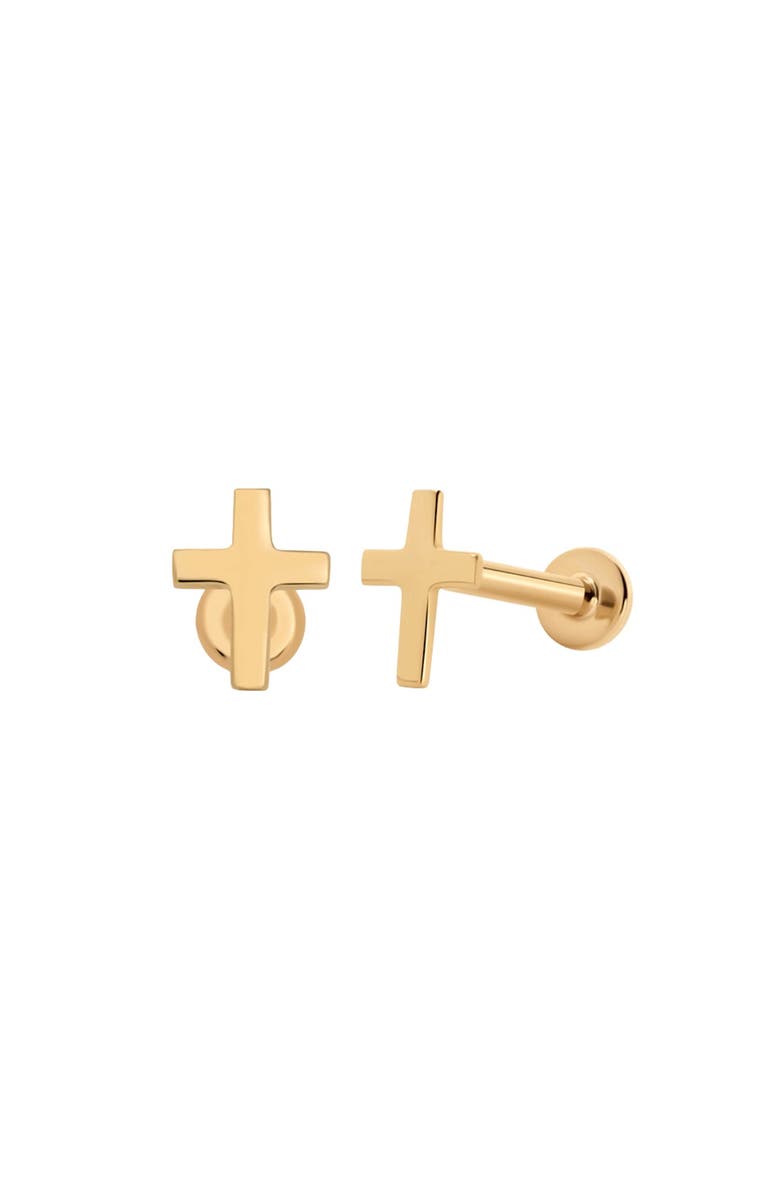 MADE BY MARY 14k Cross Stud Earring, Main, color, 14K Solid Gold - Pair
